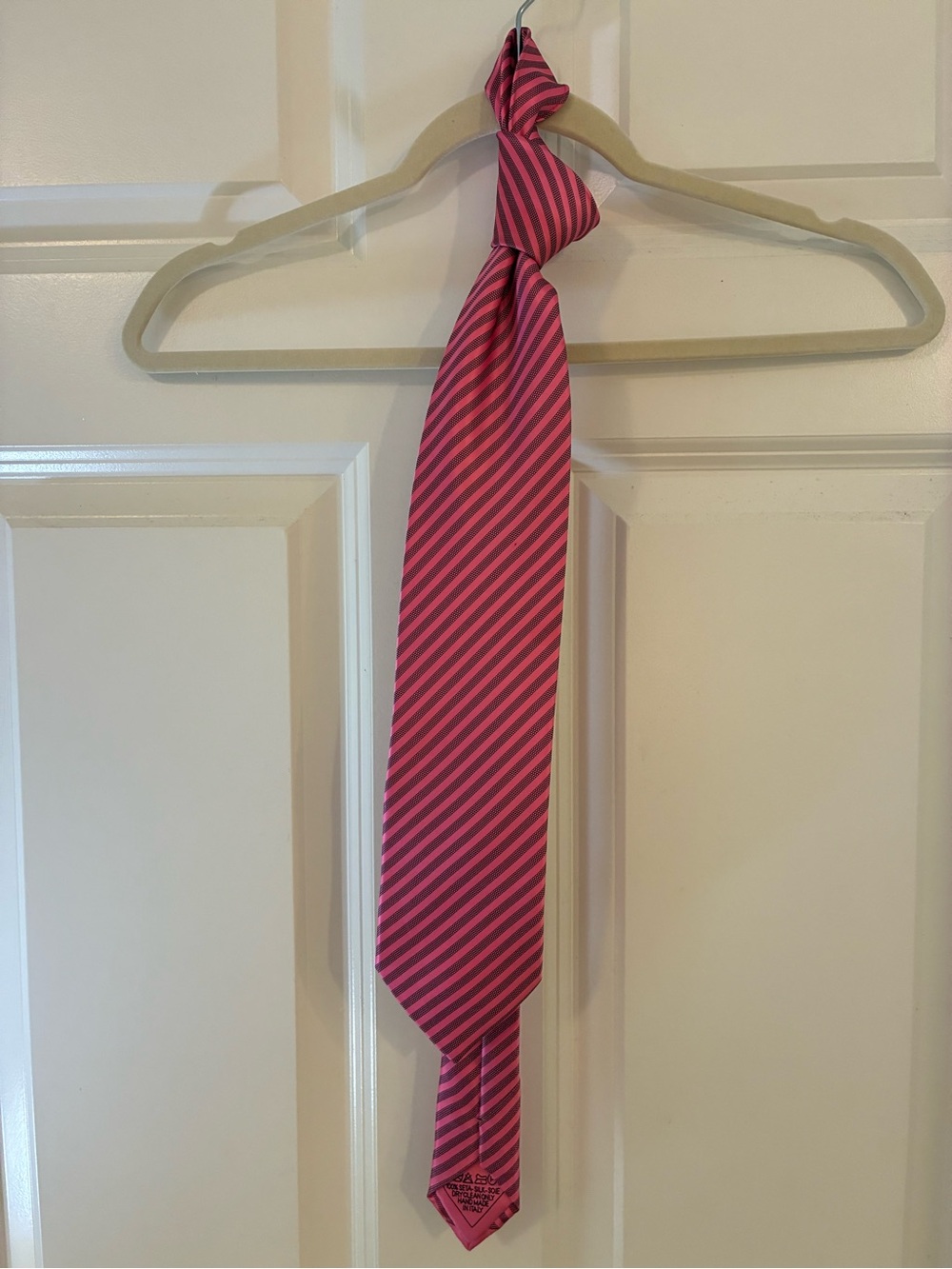 Italo Ferretti Striped Pink Silk Tie